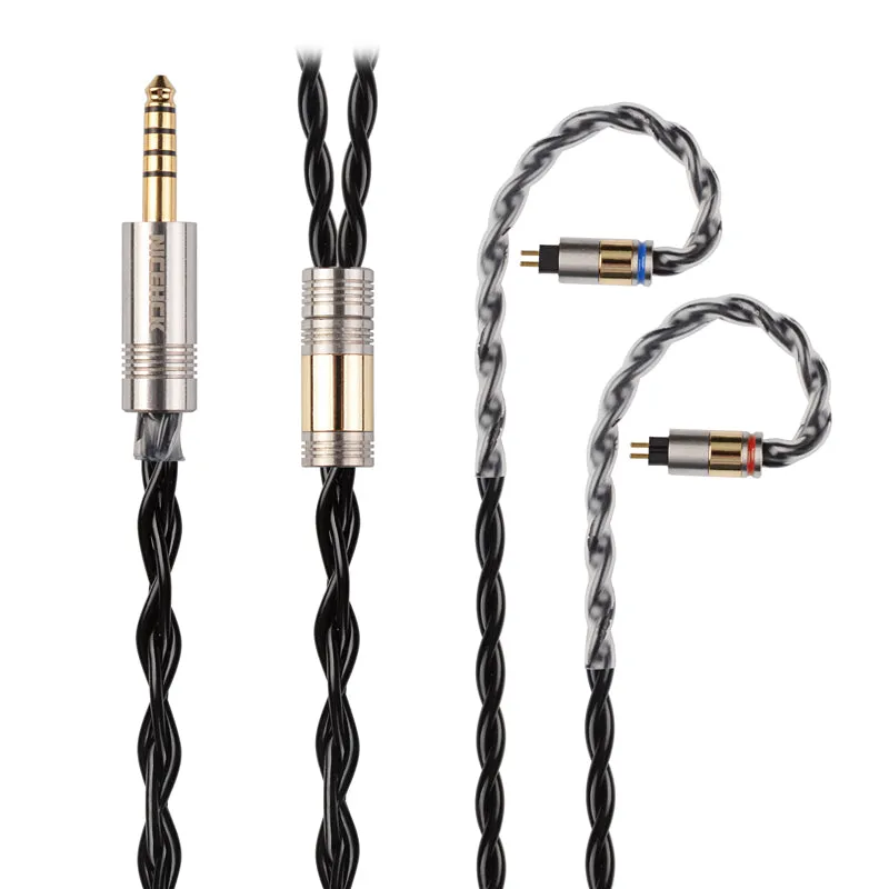 NICEHCK BlackCat In Ear Monitor IEM Cable, Zinc Copper Alloy Oil Soak Material, 3.5mm Plug MMCX Upgrade Cable, Detachable Metal Connector, Hi-fi Audio, Headphones Sound Quality Improvement, Earphone Replacement Cables
