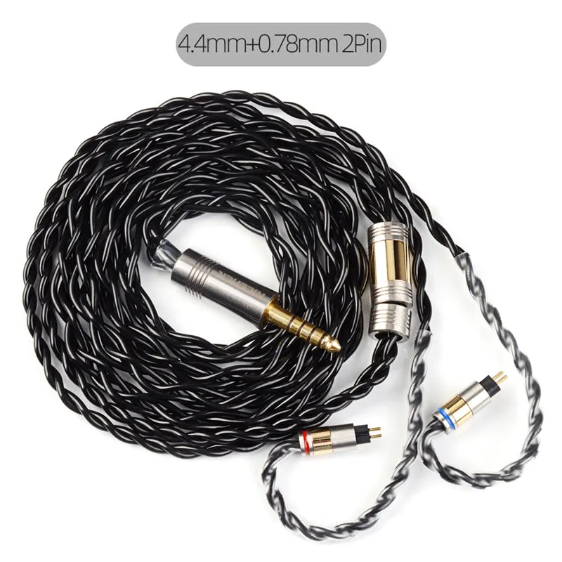 NICEHCK BlackCat In Ear Monitor IEM Cable, Zinc Copper Alloy Oil Soak Material, 3.5mm Plug MMCX Upgrade Cable, Detachable Metal Connector, Hi-fi Audio, Headphones Sound Quality Improvement, Earphone Replacement Cables