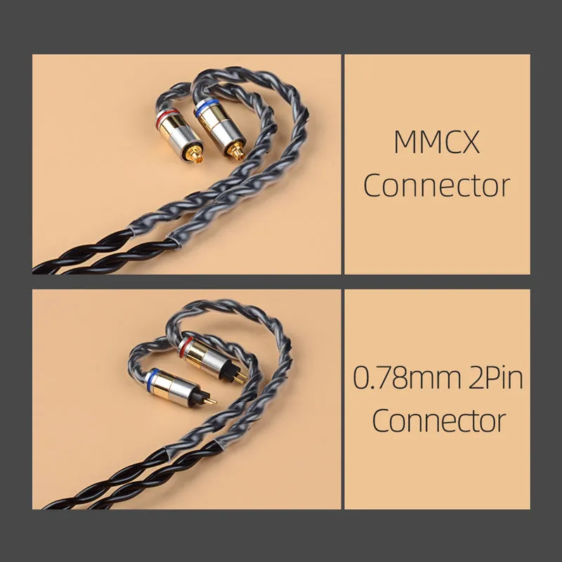 NICEHCK BlackCat In Ear Monitor IEM Cable, Zinc Copper Alloy Oil Soak Material, 3.5mm Plug MMCX Upgrade Cable, Detachable Metal Connector, Hi-fi Audio, Headphones Sound Quality Improvement, Earphone Replacement Cables