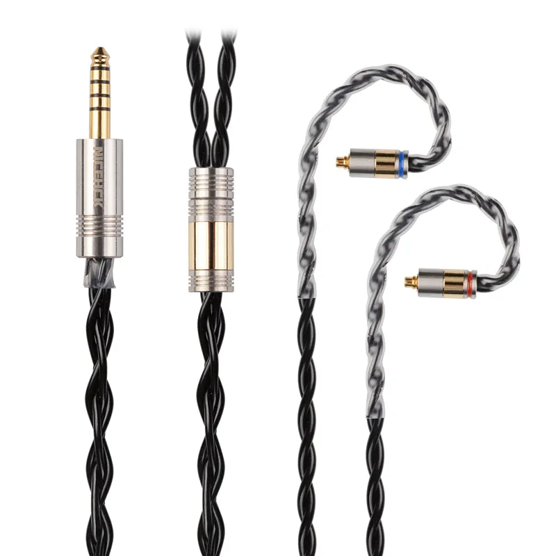 NICEHCK BlackCat In Ear Monitor IEM Cable, Zinc Copper Alloy Oil Soak Material, 3.5mm Plug MMCX Upgrade Cable, Detachable Metal Connector, Hi-fi Audio, Headphones Sound Quality Improvement, Earphone Replacement Cables