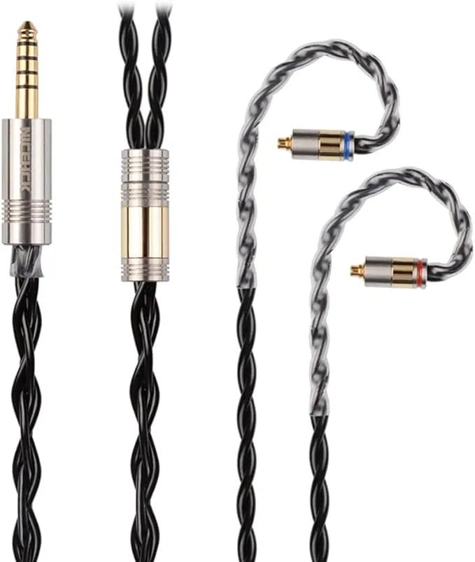 NICEHCK BlackCat In Ear Monitor IEM Cable, Zinc Copper Alloy Oil Soak Material, 3.5mm Plug MMCX Upgrade Cable, Detachable Metal Connector, Hi-fi Audio, Headphones Sound Quality Improvement, Earphone Replacement Cables