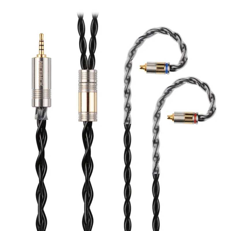 NICEHCK BlackCat In Ear Monitor IEM Cable, Zinc Copper Alloy Oil Soak Material, 3.5mm Plug MMCX Upgrade Cable, Detachable Metal Connector, Hi-fi Audio, Headphones Sound Quality Improvement, Earphone Replacement Cables