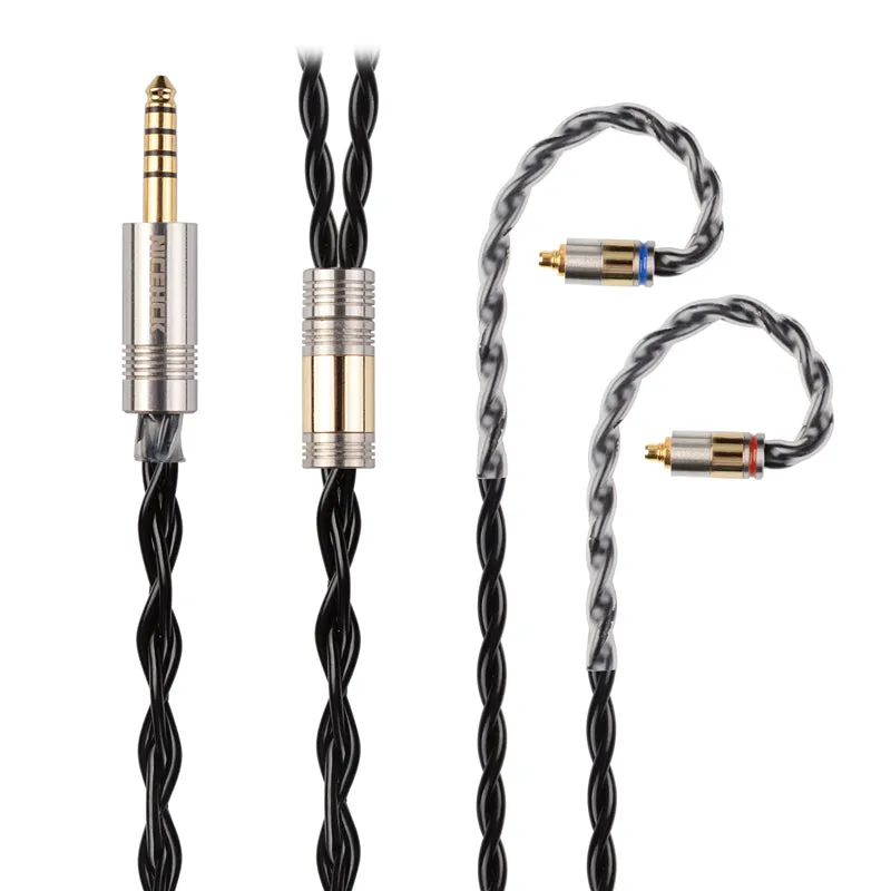 NICEHCK BlackCat In Ear Monitor IEM Cable, Zinc Copper Alloy Oil Soak Material, 3.5mm Plug MMCX Upgrade Cable, Detachable Metal Connector, Hi-fi Audio, Headphones Sound Quality Improvement, Earphone Replacement Cables
