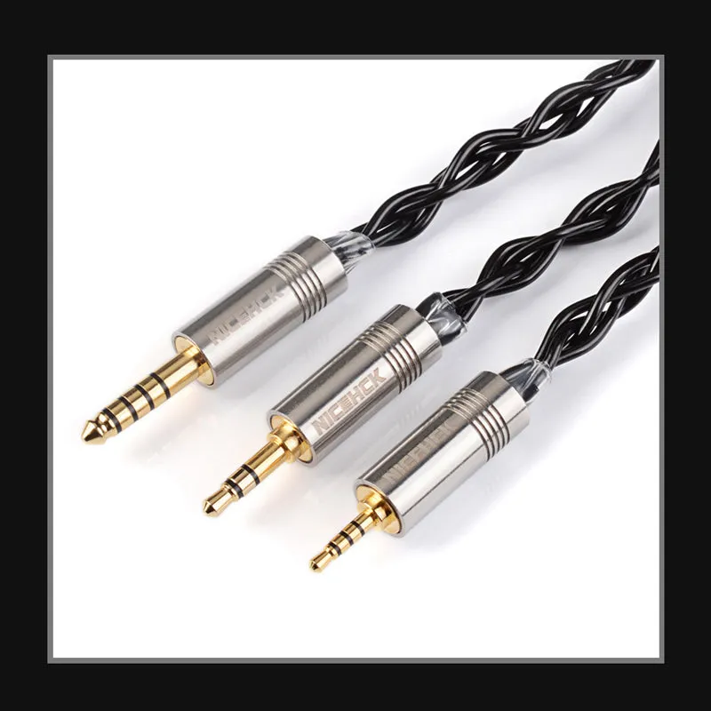 NICEHCK BlackCat In Ear Monitor IEM Cable, Zinc Copper Alloy Oil Soak Material, 3.5mm Plug MMCX Upgrade Cable, Detachable Metal Connector, Hi-fi Audio, Headphones Sound Quality Improvement, Earphone Replacement Cables
