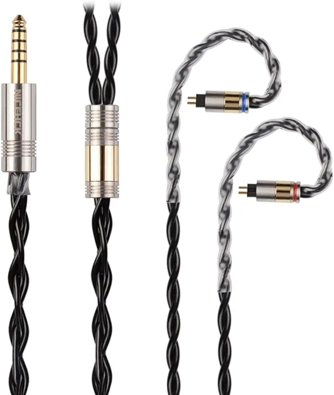 NICEHCK BlackCat In Ear Monitor IEM Cable, Zinc Copper Alloy Oil Soak Material, 3.5mm Plug MMCX Upgrade Cable, Detachable Metal Connector, Hi-fi Audio, Headphones Sound Quality Improvement, Earphone Replacement Cables