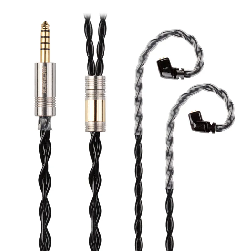 NICEHCK BlackCat In Ear Monitor IEM Cable, Zinc Copper Alloy Oil Soak Material, 3.5mm Plug MMCX Upgrade Cable, Detachable Metal Connector, Hi-fi Audio, Headphones Sound Quality Improvement, Earphone Replacement Cables