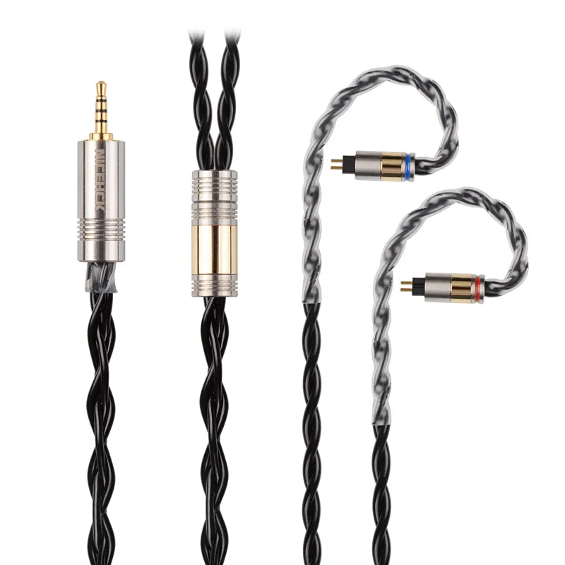 NICEHCK BlackCat In Ear Monitor IEM Cable, Zinc Copper Alloy Oil Soak Material, 3.5mm Plug MMCX Upgrade Cable, Detachable Metal Connector, Hi-fi Audio, Headphones Sound Quality Improvement, Earphone Replacement Cables