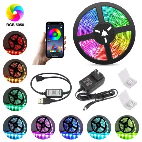 Outdoor 5050 RGB LED Strip with Bluetooth (16.4ft)
