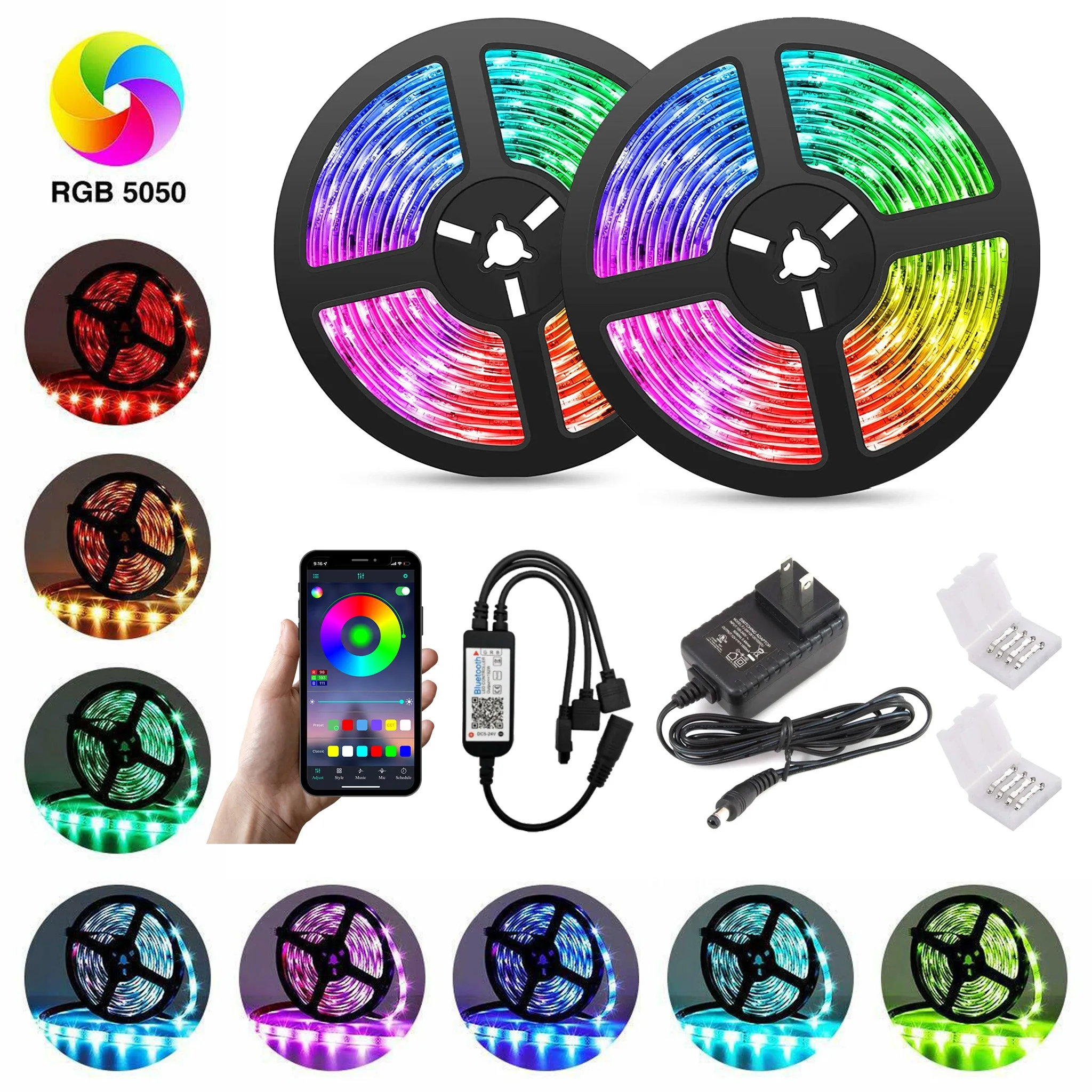 Outdoor 5050 RGB LED Strip with Bluetooth (32.8ft)