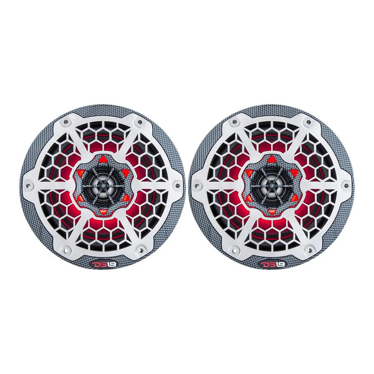 Pair of DS18 8" 2-Way Speakers CF8 Marine Hydro ATV RGB LED Lights 400 Watts
