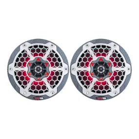 Pair of DS18 8" 2-Way Speakers CF8 Marine Hydro ATV RGB LED Lights 400 Watts