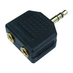 Plug 1 x 3.5mm Male Audio to 2 x 3.5mm Female Audio Adapter to Double PC Speaker Input
