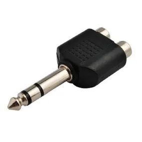 Plug 2 x RCA Female Adapter to 6.5mm Male Audio Connector
