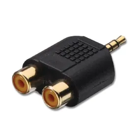 Plug Audio 3.5 mm Male Plug to 2 x RCA Female Adaptor Connector