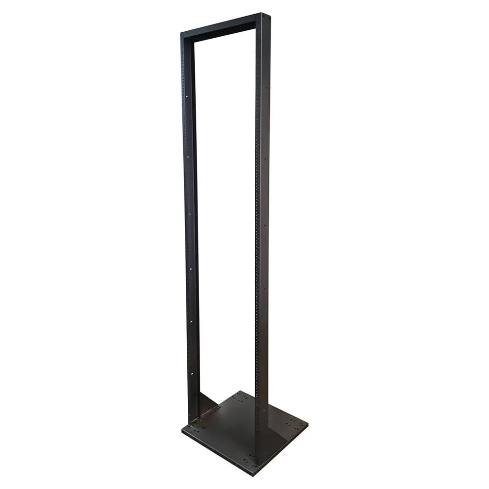 Quest Open Frame LTE Steel Floor Rack, 45U, 7' x 19", Black, 2-Post