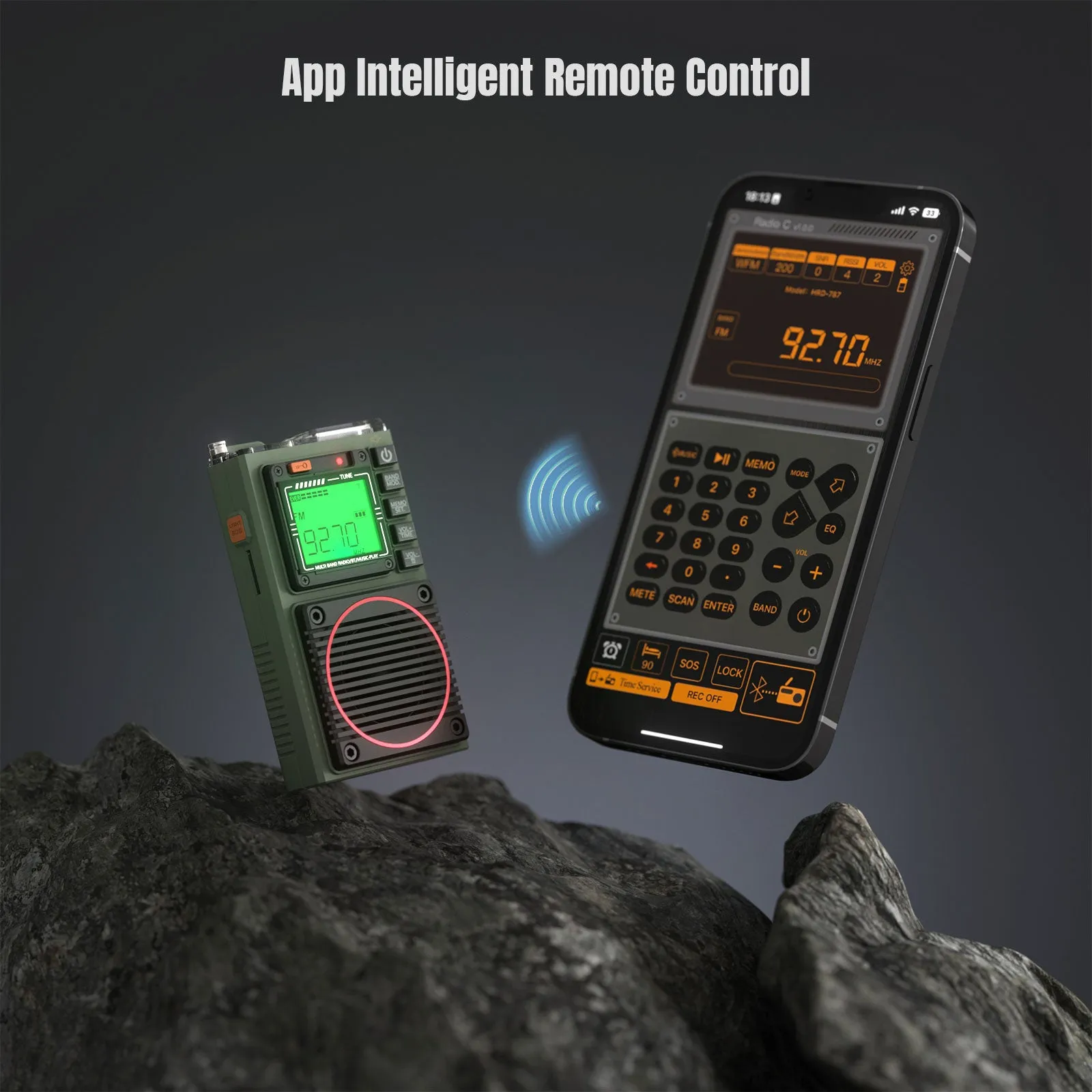 Raddy RF75A Shortwave Radio | Bluetooth 5.0 APP Control | FM AM VHF SW WB | Type-C Charging | SOS Flashlight