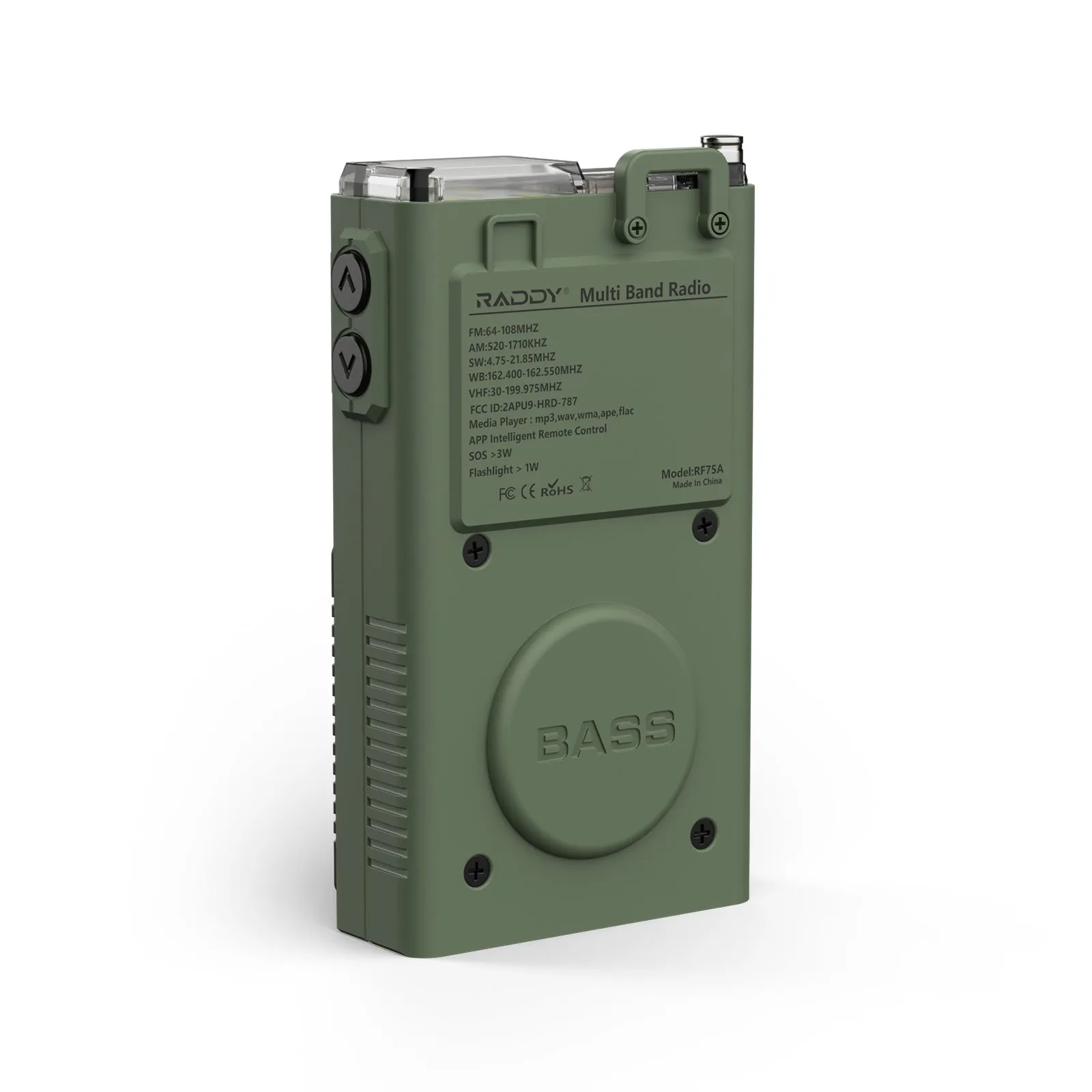 Raddy RF75A Shortwave Radio | Bluetooth 5.0 APP Control | FM AM VHF SW WB | Type-C Charging | SOS Flashlight
