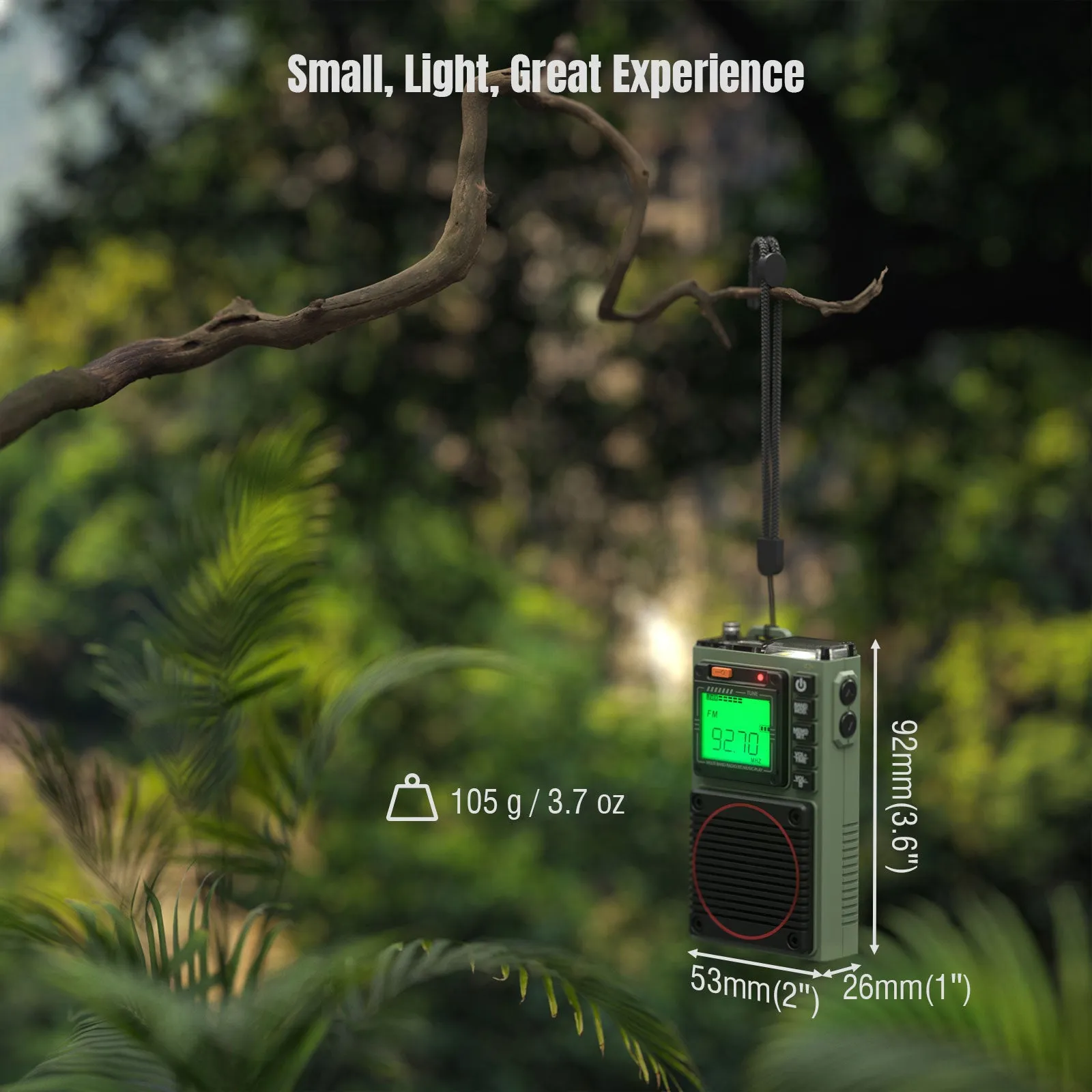 Raddy RF75A Shortwave Radio | Bluetooth 5.0 APP Control | FM AM VHF SW WB | Type-C Charging | SOS Flashlight