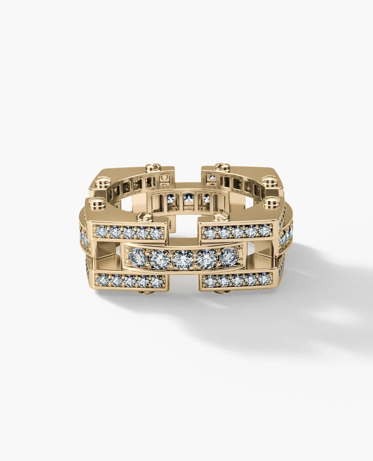 Ready to Ship - BINGHAM 14k Gold Square Ring with 2.15ct Diamonds