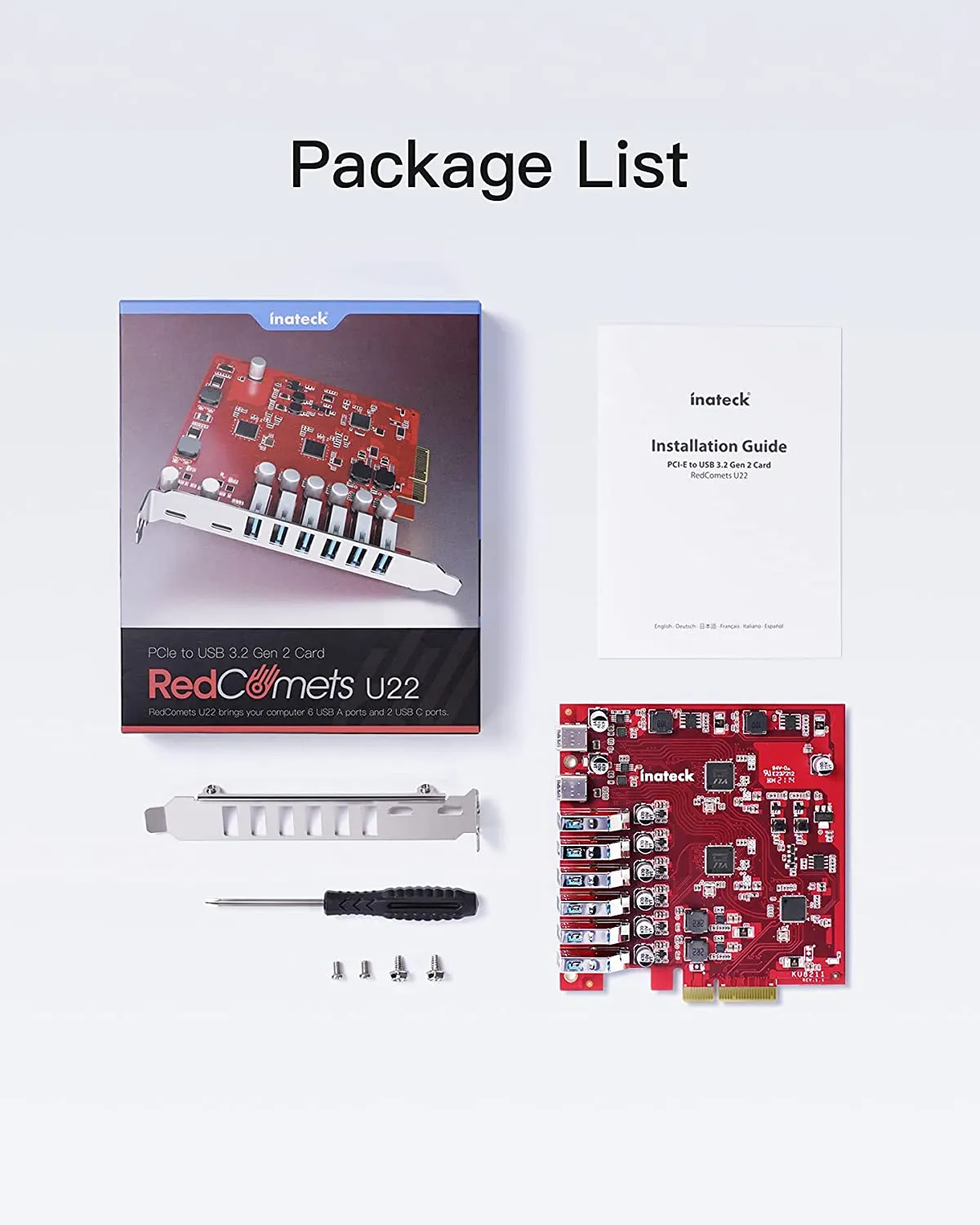 RedComets U22 USB 3.2 Gen 2 PCIe Card with 20Gbps Bandwidth, KU8211