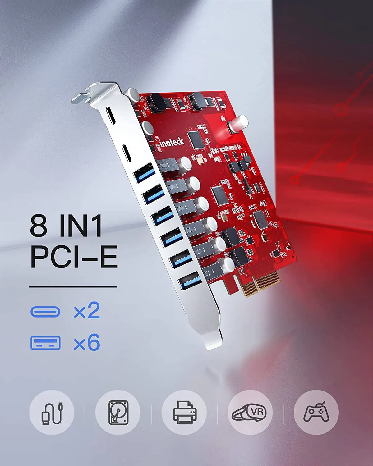 RedComets U22 USB 3.2 Gen 2 PCIe Card with 20Gbps Bandwidth, KU8211