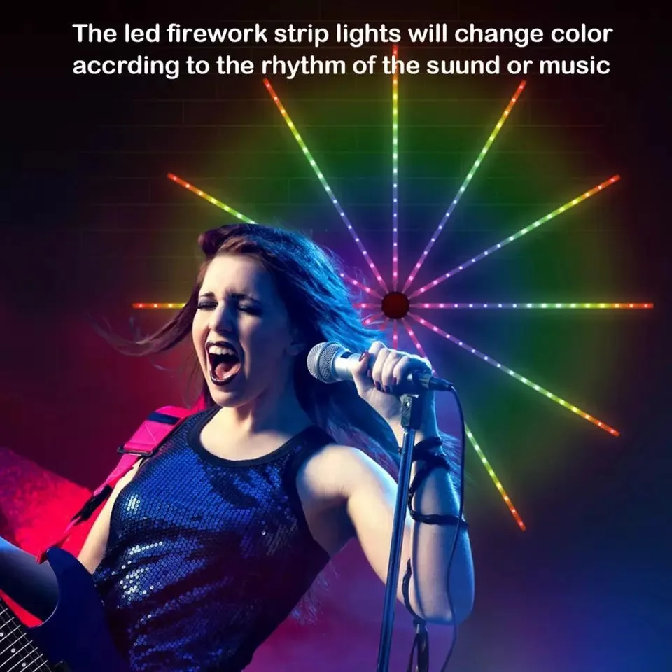 RGB Firework Led Music Light Strip with Remote and App Control
