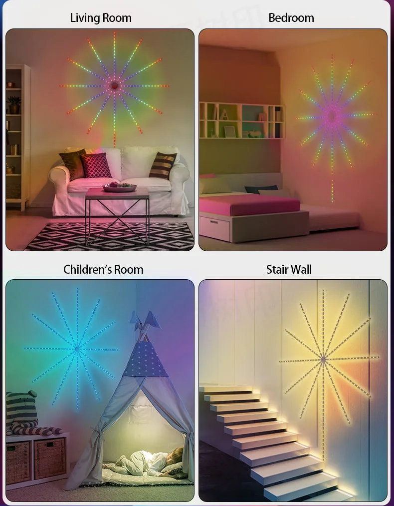 RGB Firework Led Music Light Strip with Remote and App Control