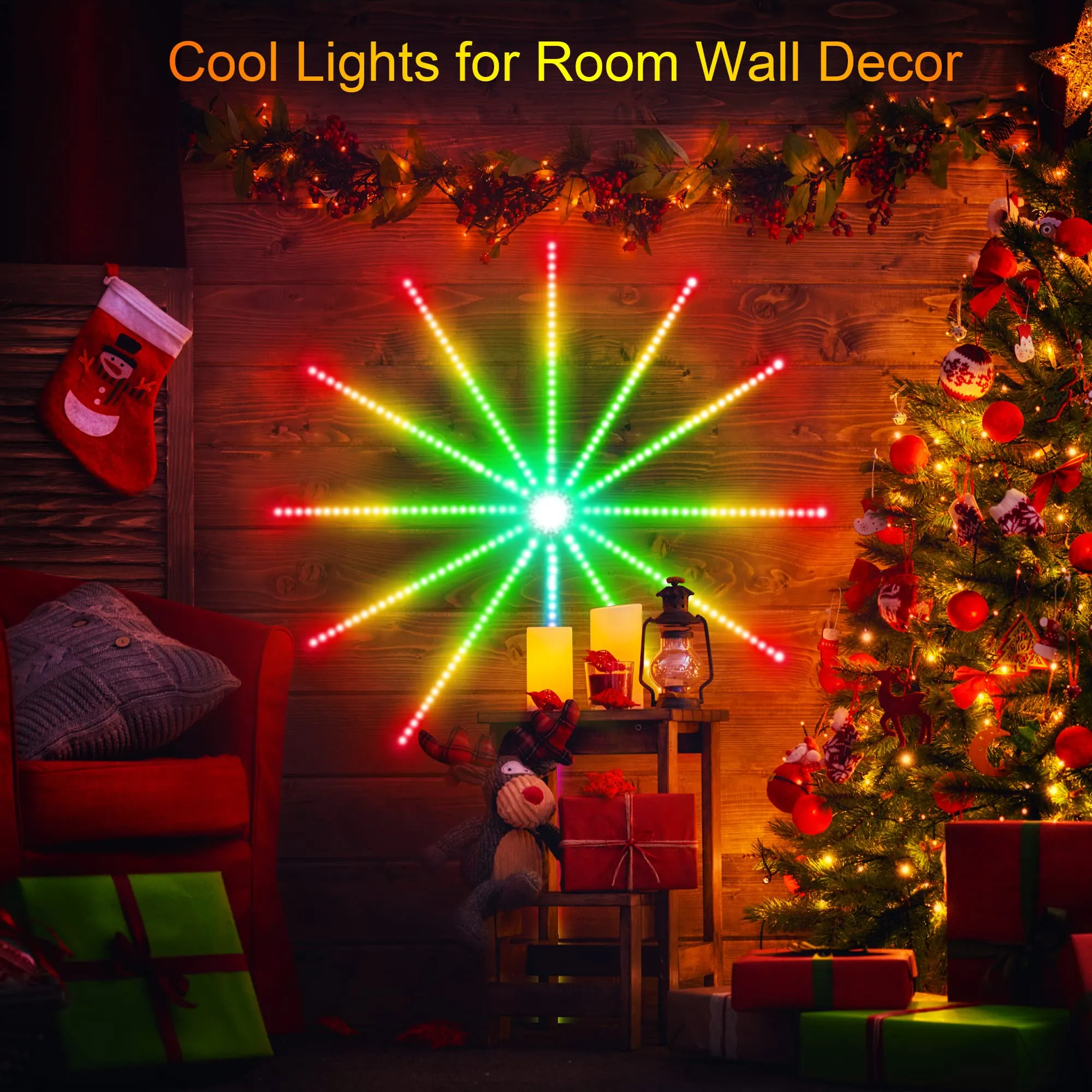 RGB Firework Led Music Light Strip with Remote and App Control
