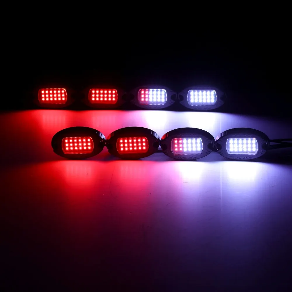RGB LED Rock Lights Kit with Bluetooth APP & Wireless Remote Control, Multicolor Neon Underglow Lights with Brake Light Function for ATV UTV