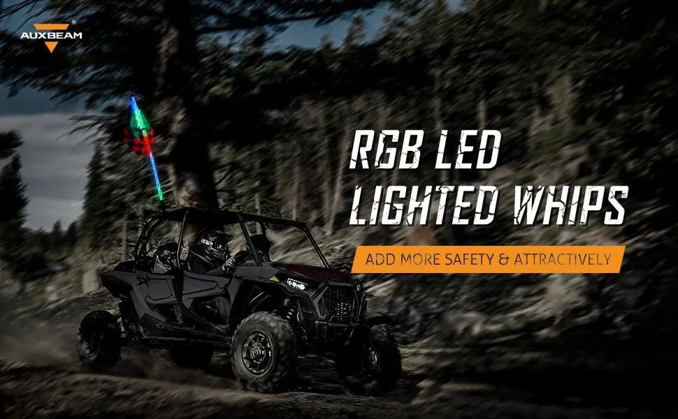 RGB LED Whip Light Rotating Color Changing Flag Pole With Bluetooh Controlled