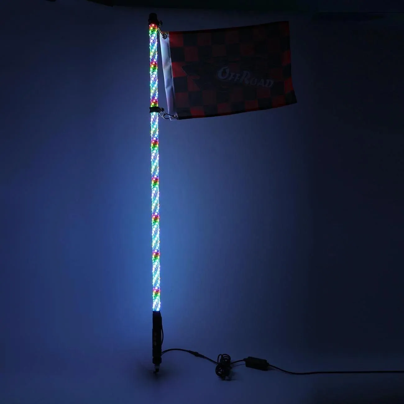 RGB LED Whip Light Rotating Color Changing Flag Pole With Bluetooh Controlled