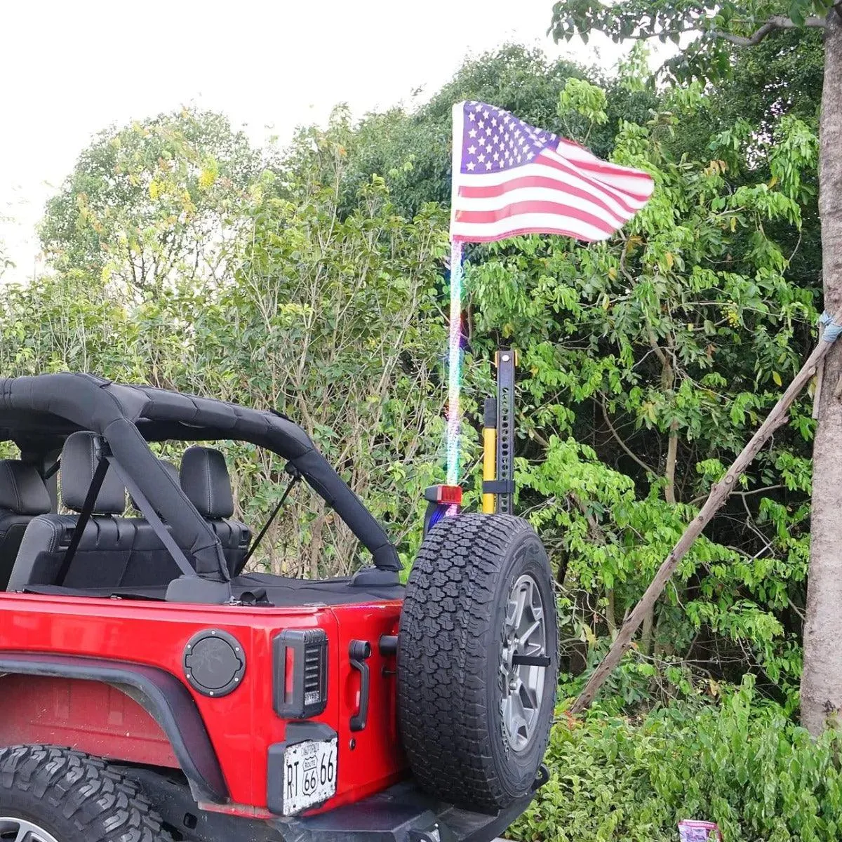 RGB LED Whip Light Rotating Color Changing Flag Pole With Bluetooh Controlled