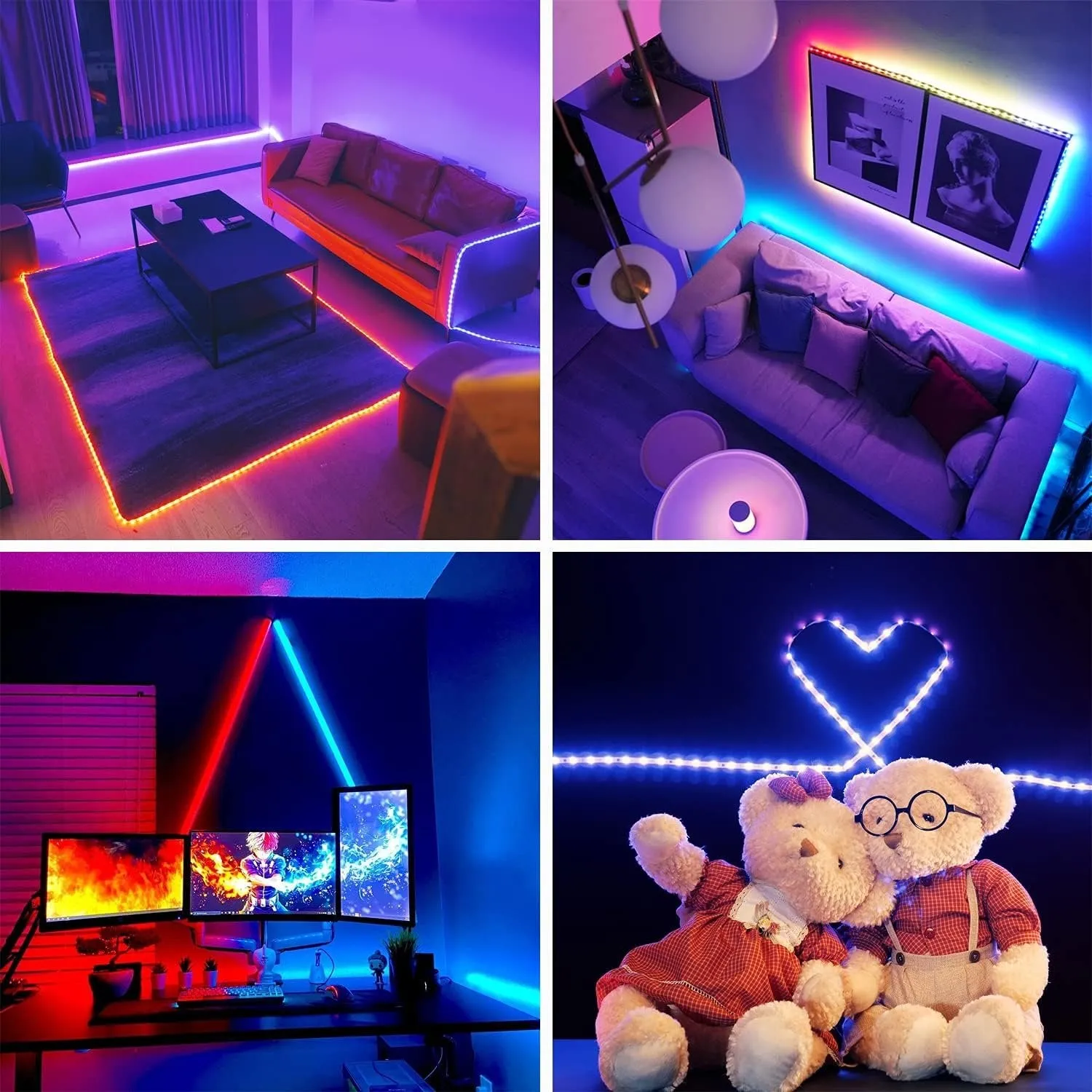 RGB Light Strip Kit - Music Sync Color Changing Lights for Room Party