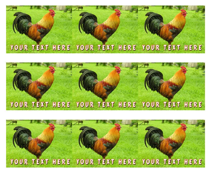 Rooster - Edible Cake Topper, Cupcake Toppers, Strips