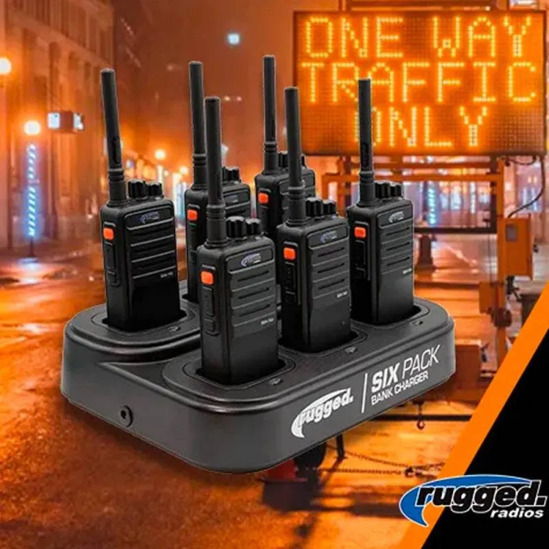 Rugged Radios RDH16 UHF Business Band Handheld Radio BUNDLE - 18 Handheld UHF Radios and 3 Bank Chargers