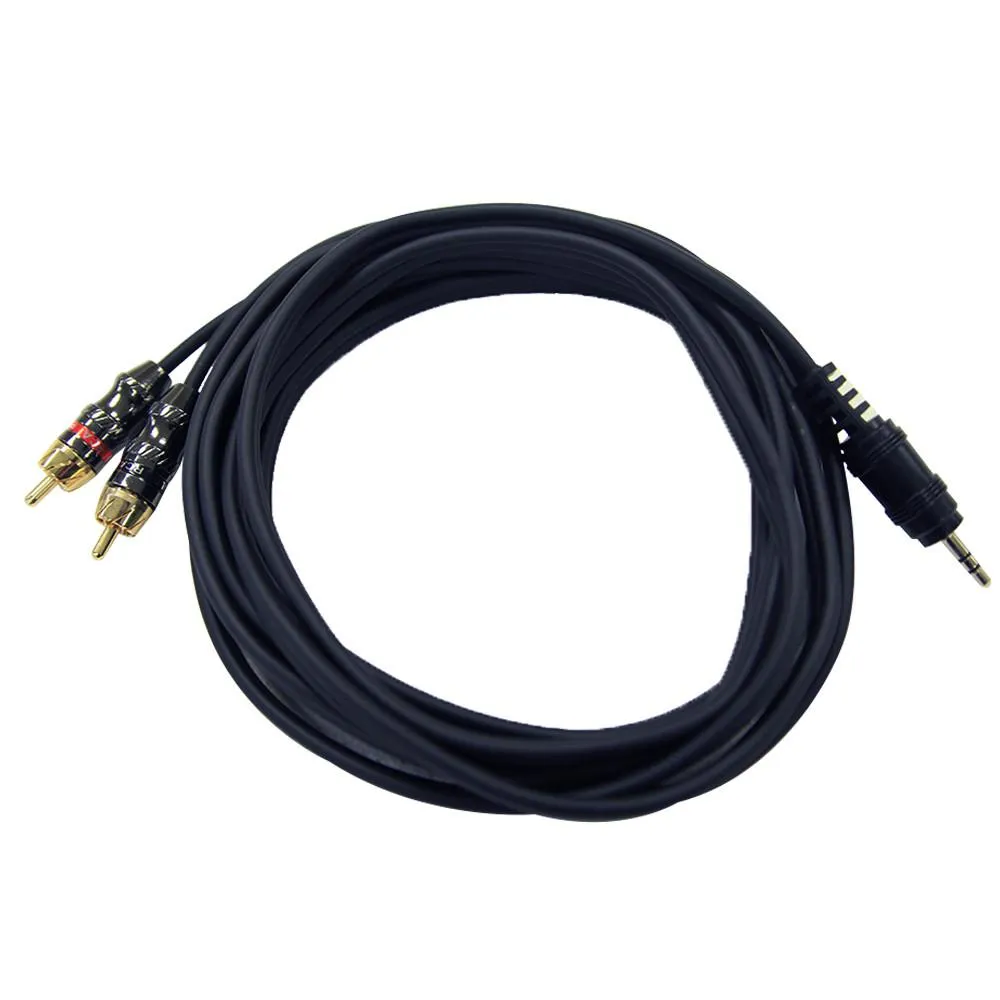 SA-iEMRCAM10 - Male 1/8" to Dual Male RCA Patch Cable - 10 Feet