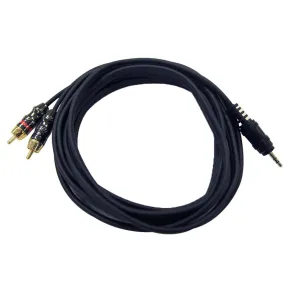 SA-iEMRCAM10 - Male 1/8" to Dual Male RCA Patch Cable - 10 Feet