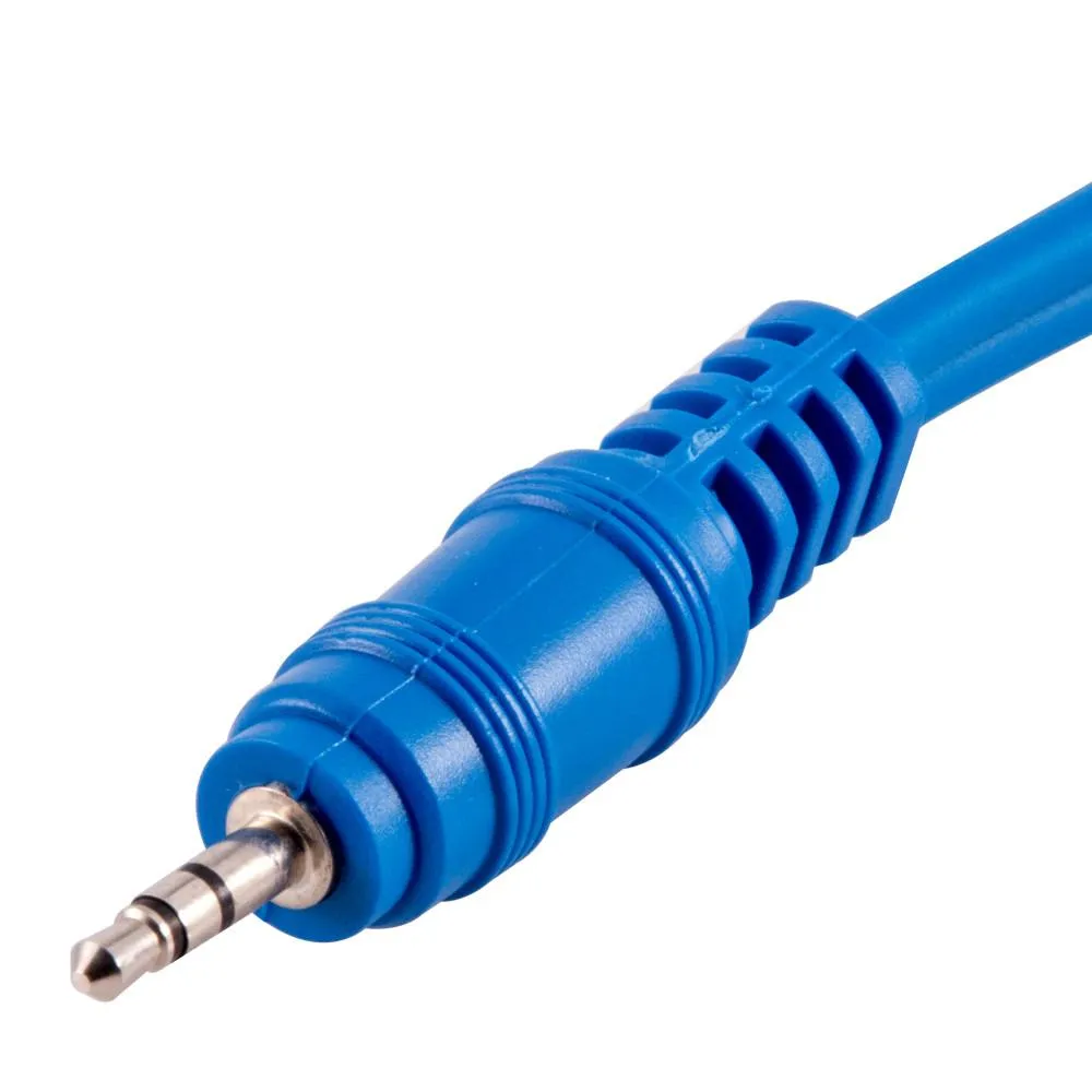 SA-iRCA6 - 6 Foot Blue 3.5mm Male to Dual RCA Male Audio Patch Cable