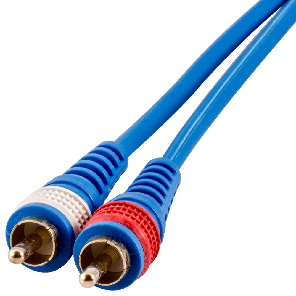 SA-iRCA6 - 6 Foot Blue 3.5mm Male to Dual RCA Male Audio Patch Cable