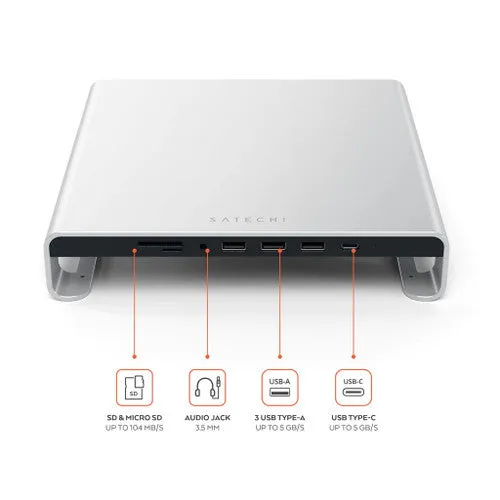 Satechi Type-C Aluminum Monitor Stand Hub for iMac