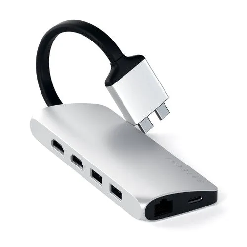 Satechi USB-C DUAL MULTIMEDIA ADAPTER with 2 x 4K HDMI - Silver
