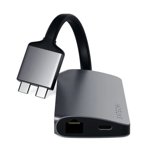Satechi USB-C DUAL MULTIMEDIA ADAPTER with 2 x 4K HDMI - Space grey