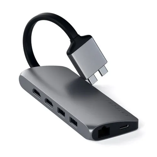 Satechi USB-C DUAL MULTIMEDIA ADAPTER with 2 x 4K HDMI - Space grey