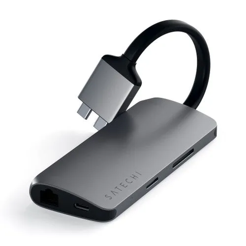 Satechi USB-C DUAL MULTIMEDIA ADAPTER with 2 x 4K HDMI - Space grey