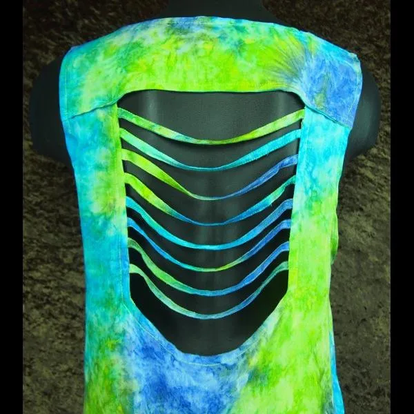 Splash Tie-Dye Shred Long Top