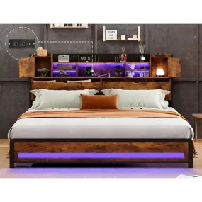 Storage Bed Frame with RGB LED