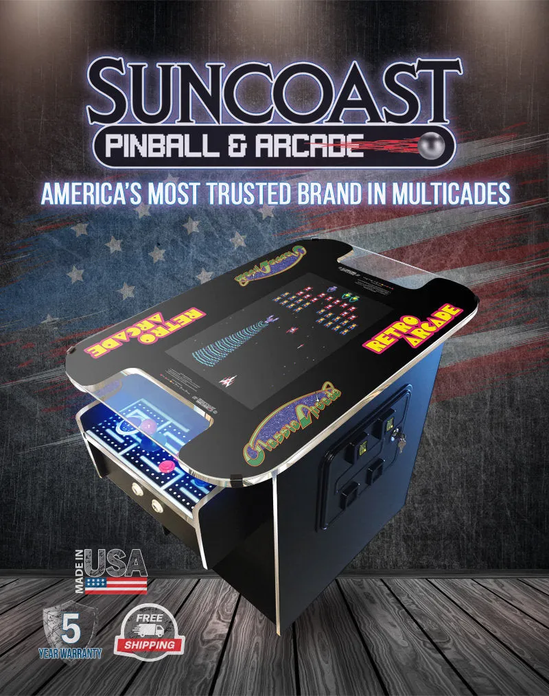 Suncoast Arcade Premium XL Cocktail Arcade - 60 Games - 24" Screen