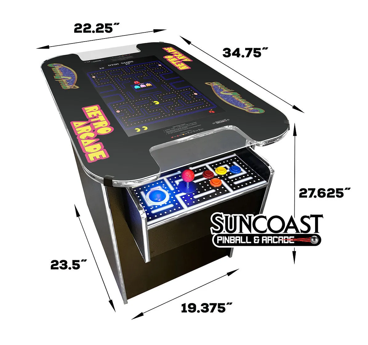 Suncoast Arcade Premium XL Cocktail Arcade - 60 Games - 24" Screen