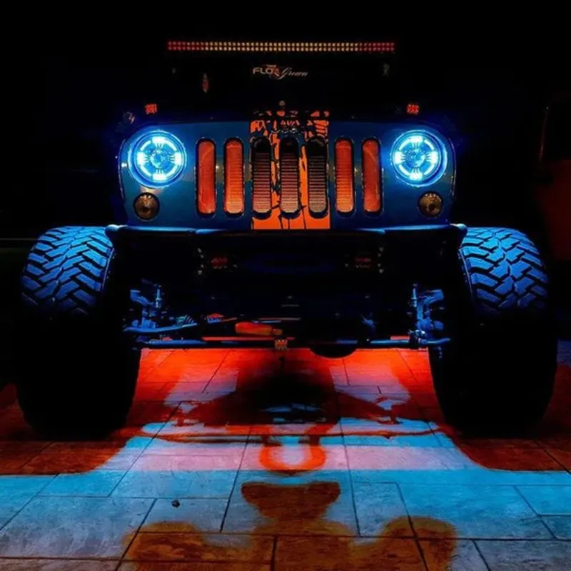 Suparee 7" Jeep RGBW LED Headlights with Z Cut-off Focus Beam for 1997  Wrangler