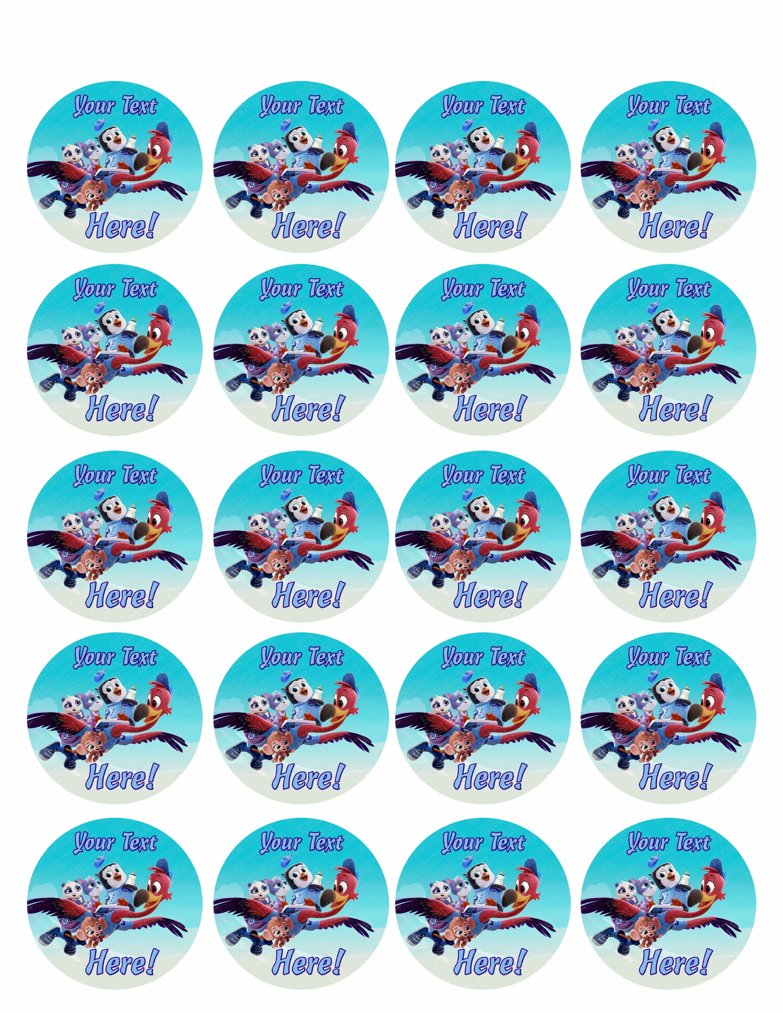 TOTS - Edible Cake Topper, Cupcake Toppers, Strips